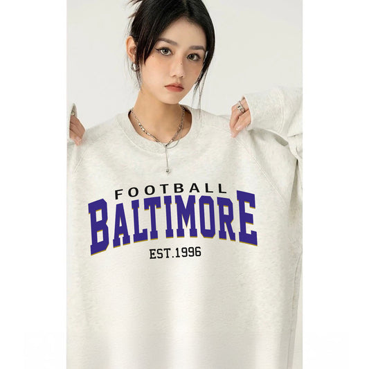 Baltimore Football Sweatshirt, Baltimore Shirt Retro Style 90s Vintage Unisex Crewneck, Graphic Tee Gift For Football Fan Sport.