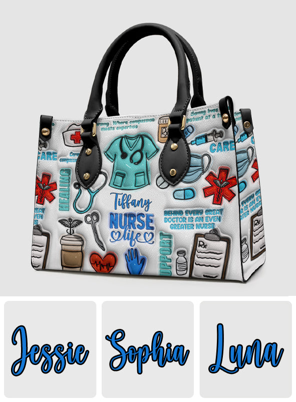 Nurse Life - Personalized Nurse Leather Handbag