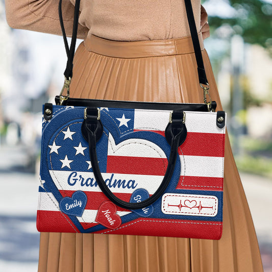 Happy 4th Of July - Personalized Independence Day/ 4th of July Leather Handbag