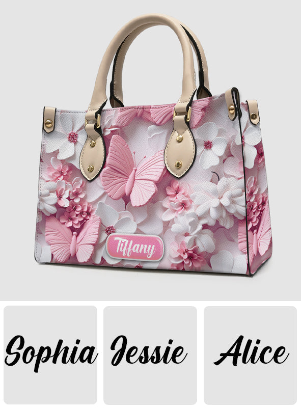 Wonderful Butterflies - Personalized Butterfly Leather Handbag