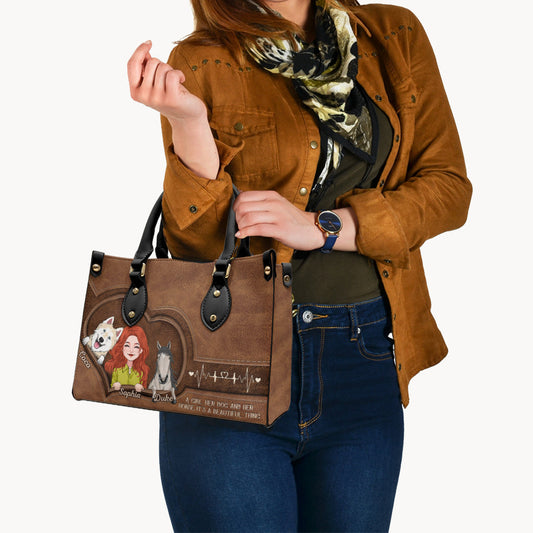What A Beautiful Thing - Personalized Horse Leather Handbag