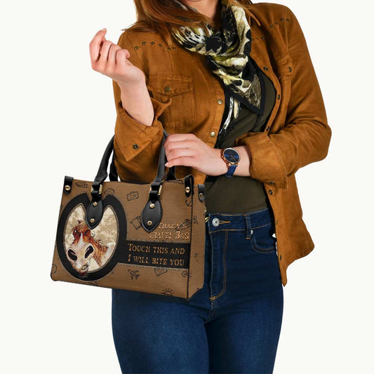 Touch This And I Will Bite You - Personalized Travelling Leather Handbag