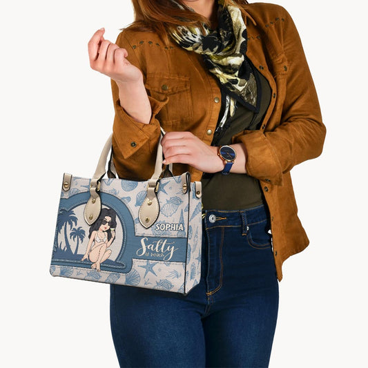 Salty Lil Beach - Personalized Sea Lover Leather Handbag