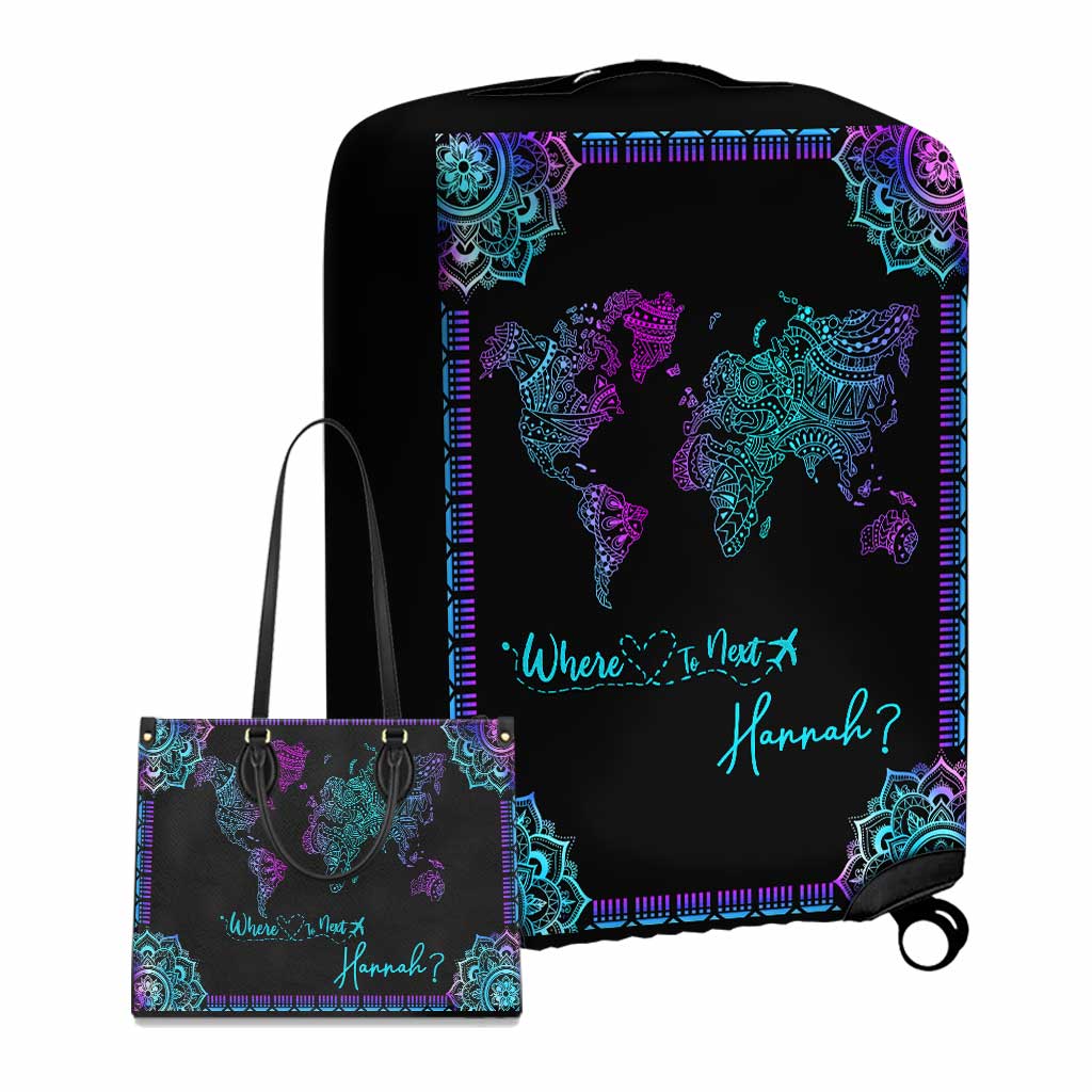 Where To Next - Personalized Travelling Leather Handbag & Luggage Cover