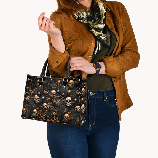 Gold Skull - Personalized Skull Leather Handbag