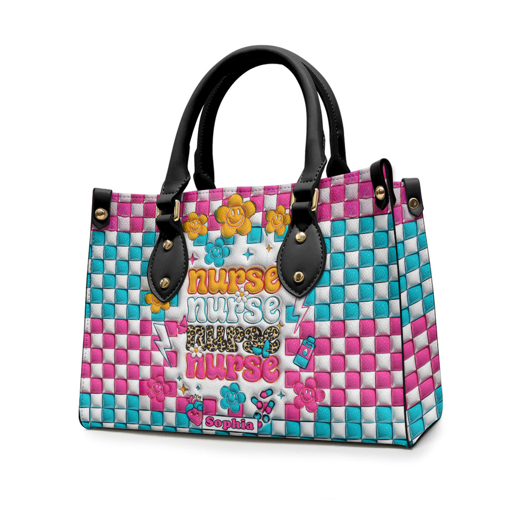Nurse Life - Nurse gift for mom, her, wife, girlfriend, friend - Personalized Leather Handbag