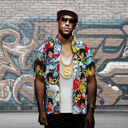 Léinte Haváís Aghaidh an Chustaim Léine Cool Stíl Hip Hop Pearsantaithe