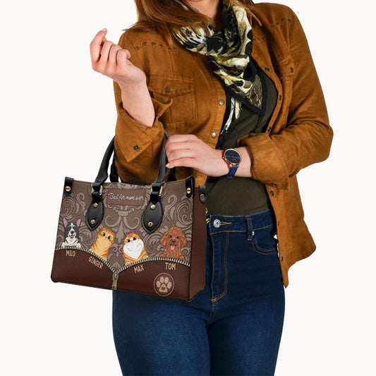 Best Dog Mom Ever - Gift for mom, mom, dog lover, cat lover - Personalized Leather Handbag