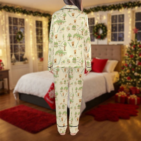 Forest Adventure Pajama Set – Cozy Nature Print Pajamas | Cute Pajama Gift Set, Girl Pajamas, Holiday Sleepwear, Cute Pajamas for My Love, Christmas Pajamas for Women HPRPJMADL-12