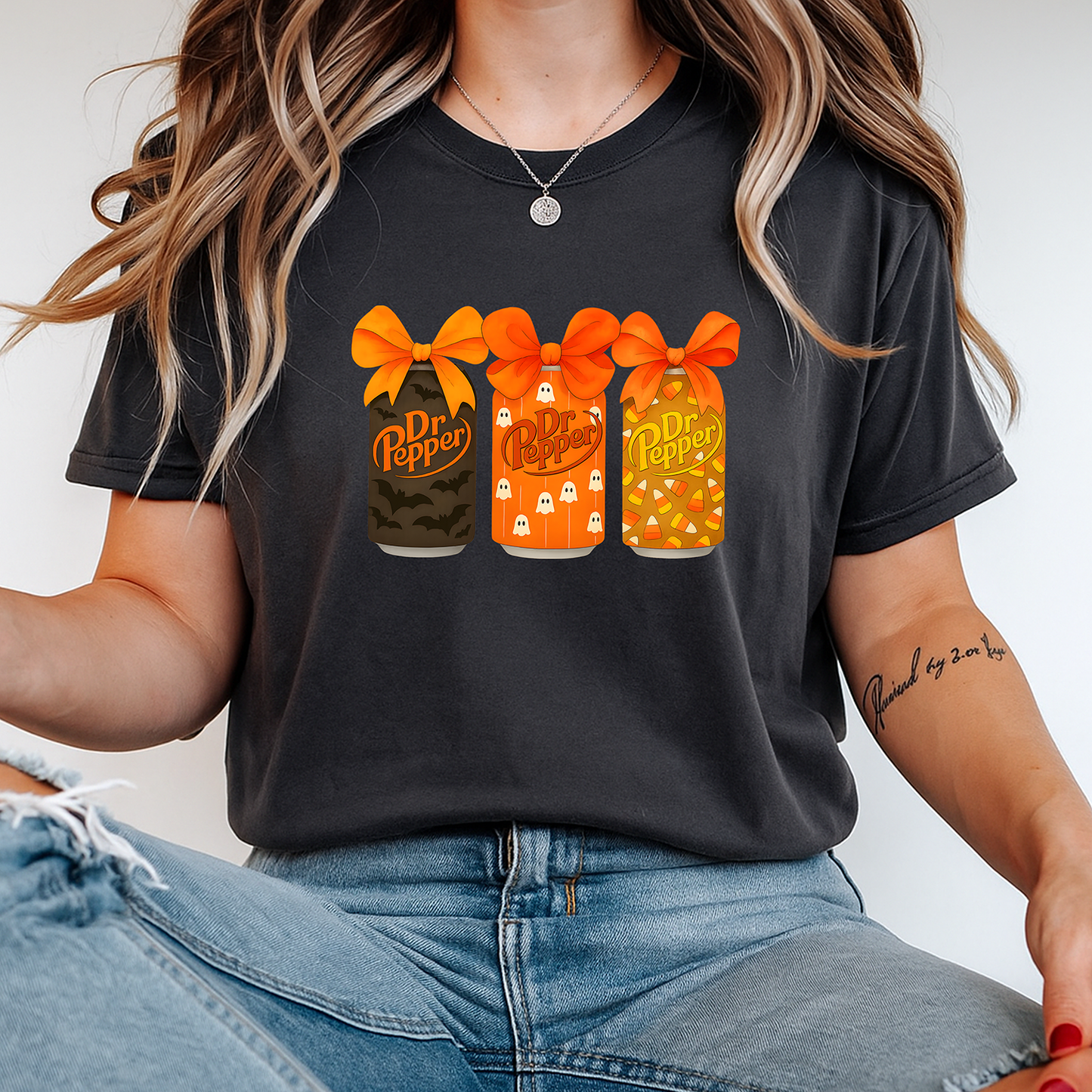 Halloween Dr Pepper T-Shirt – Cute Fall Graphic Tee with Pumpkin Ghost & Candy Corn Print