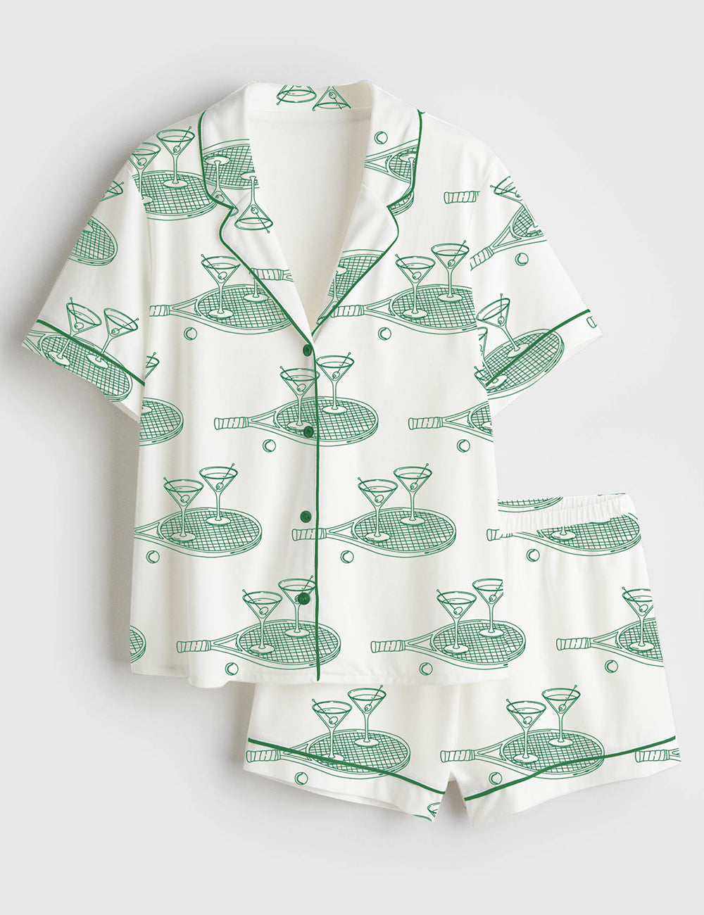 Women’s Tennis Tinis Martini Social Club Short Sleeve Satin Pajama Set