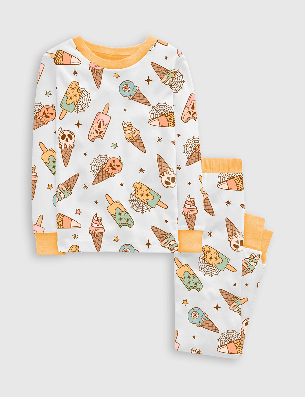 Kid's Halloween Spooky Ice Cream Long Sleeve Pajama Set