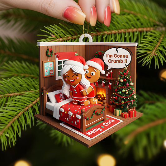 Gingerbread Couple Christmas Ornament, Personalized Gifts For Couple