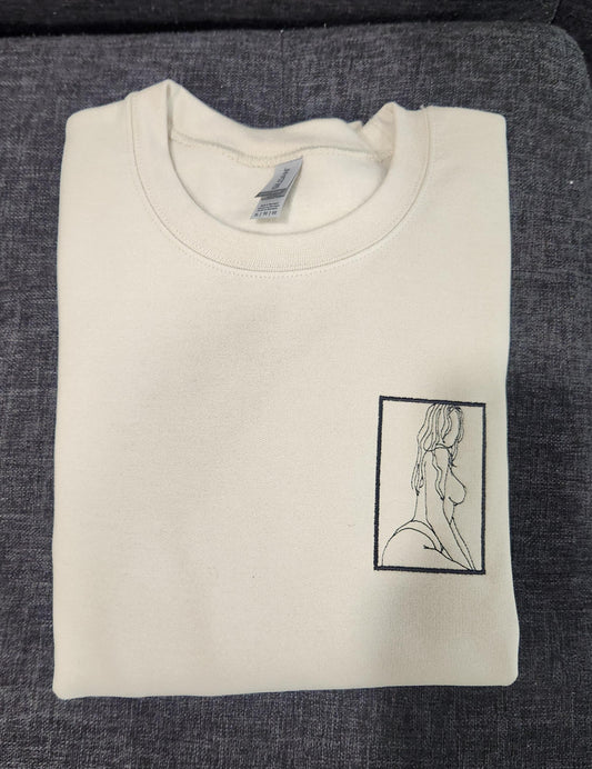 Spicy Hoodie, Custom Embroidered Portrait Sweatshirt, Custom Couple Portrait, Valentine Gift For Boyfriend, Gifts for Him, Anniversary Gift