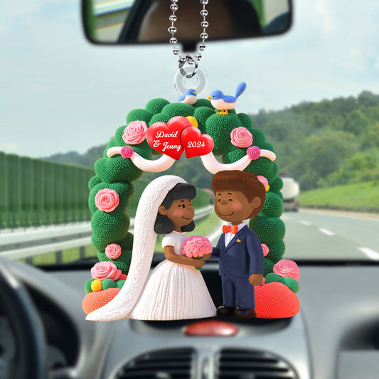 Personalized Gifts For Newlywed Couple Car Ornament