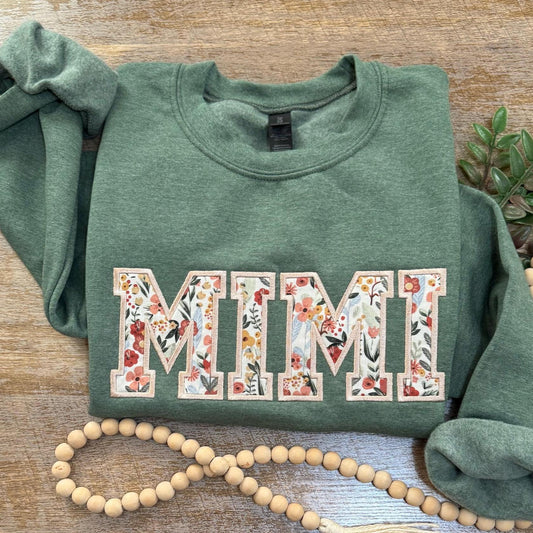 Personalized Comfort Colors Embroidered Grandma Shirt, mama shirt, Gigi Shirt, Gift for Grandma, Nana Shirt New Grandma Gift sweatshirt mimi