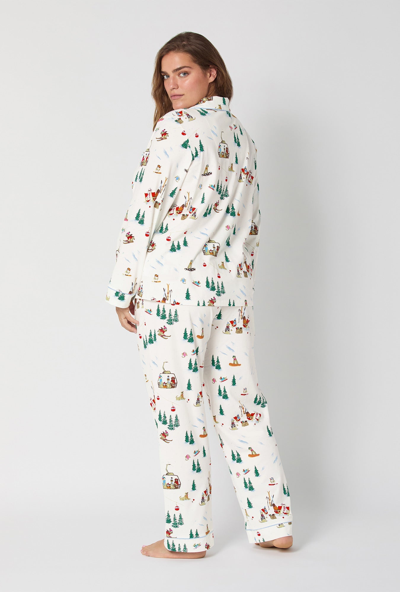 Ski Pups Long Sleeve Classic Stretch Jersey Pj Set