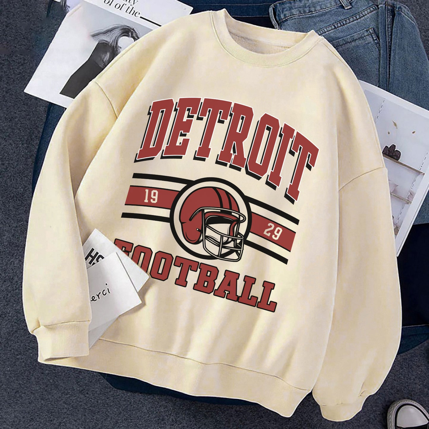 Detroit Football Sweatshirt,Detroit Football Shirt Retro Style 90s Vintage Unisex Crewneck, Graphic Tee Gift For Football Fan Sport (Copy)