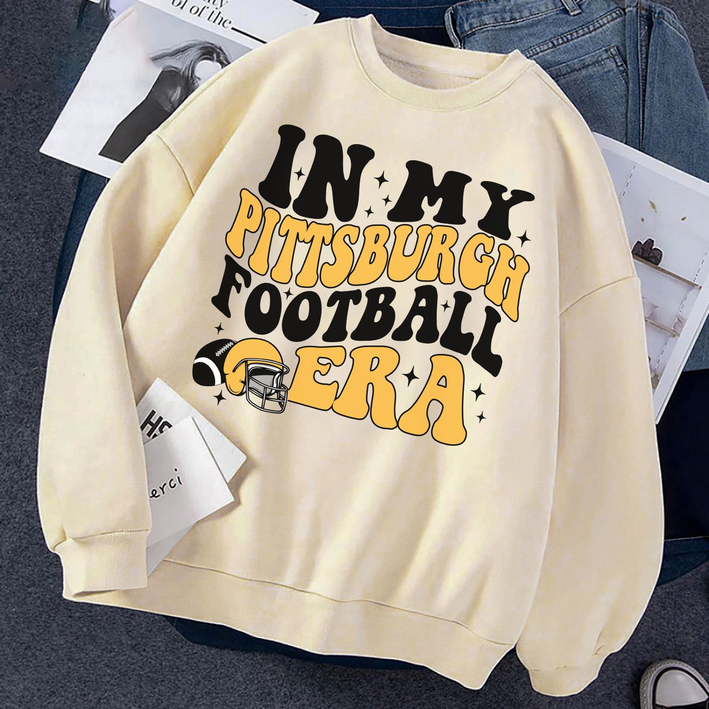 Pittsburgh A FOOTBALL Sweatshirt, Pittsburgh A FOOTBALL Shirt Retro Style 90s Vintage Unisex Crewneck, Graphic Tee Gift For Football Fan Sport