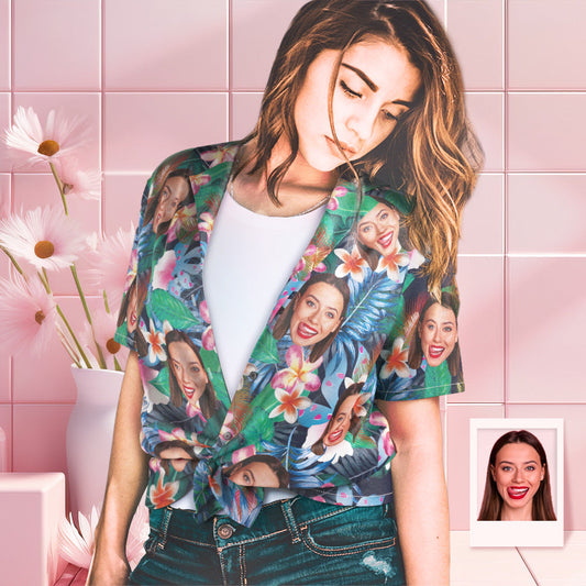 Léine Haváíais Aghaidh an Chustaim na mBan Ar fud Priontáil Bláthanna Colorful Léine Muinchille Gearr