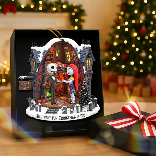 Spooky Couple Christmas Ornament - Personalized Gifts For Couple
