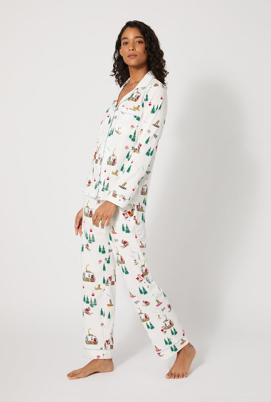 Ski Pups Long Sleeve Classic Stretch Jersey Pj Set
