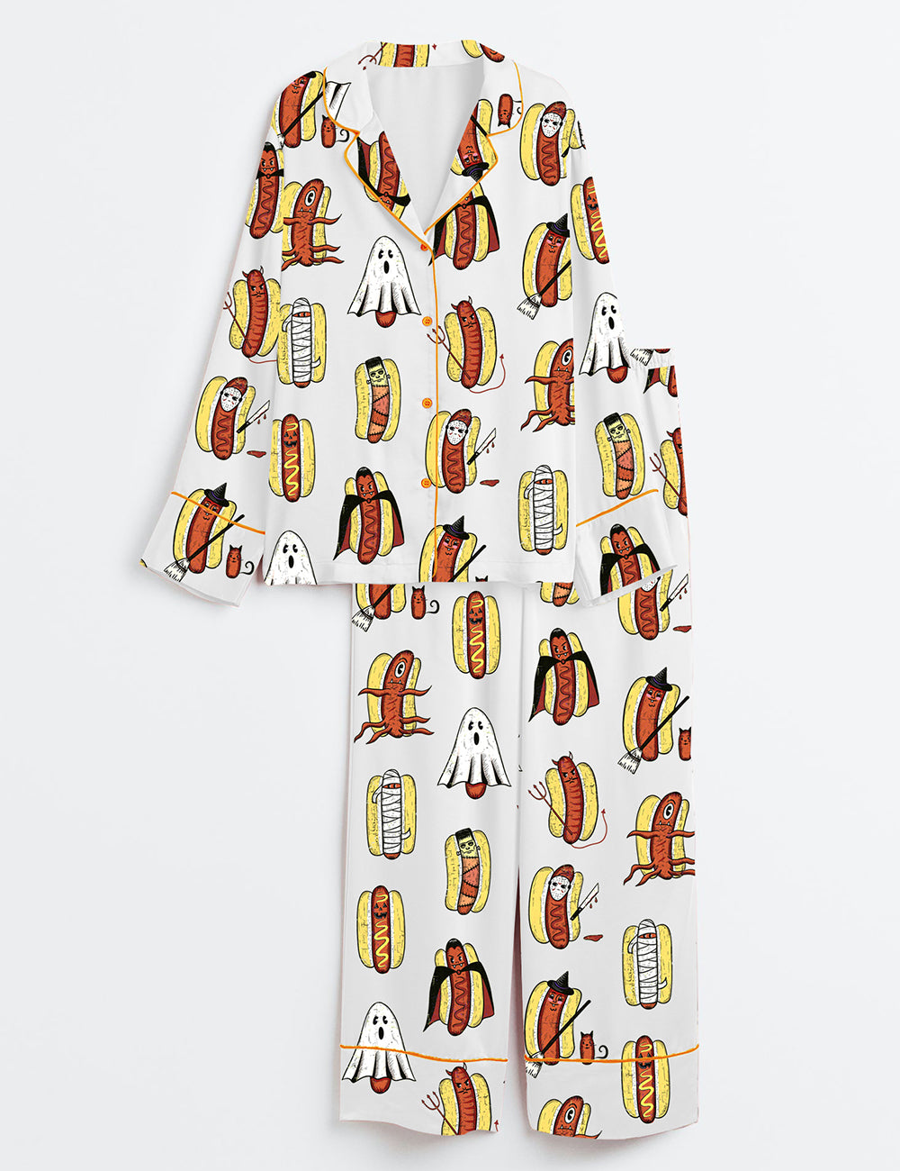 Women’s Halloweiners Summerween Halloween Long Sleeve Satin Pajama Set