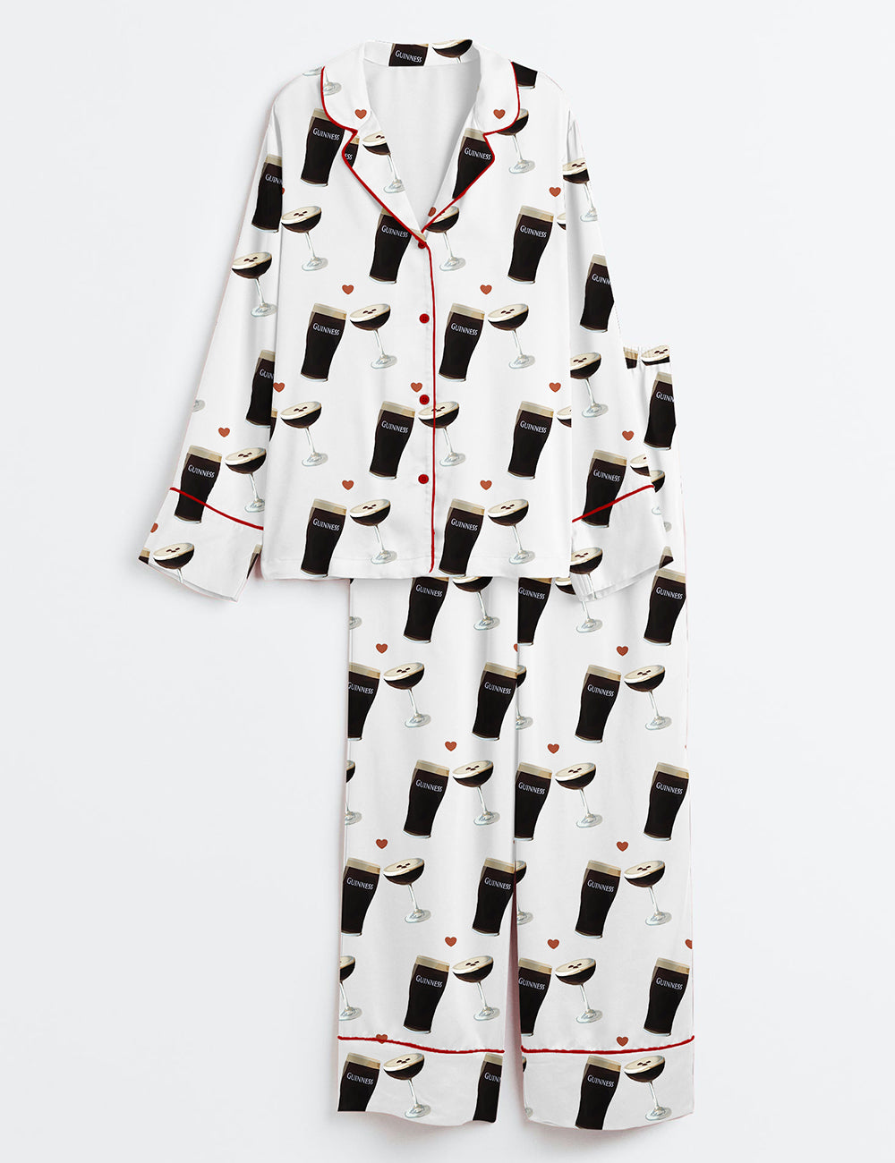 Women’s Guinness And Espresso Martini Long Sleeve Satin Pajama Set