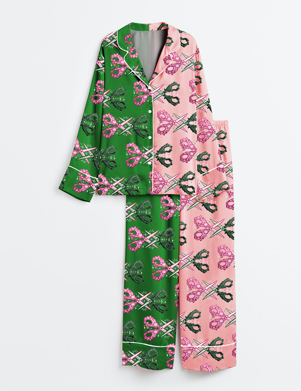 Women's Wicked Long Sleeve Satin Pajama Set