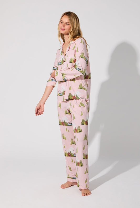 Pine Lake Long Sleeve Classic Stretch Jersey PJ Set