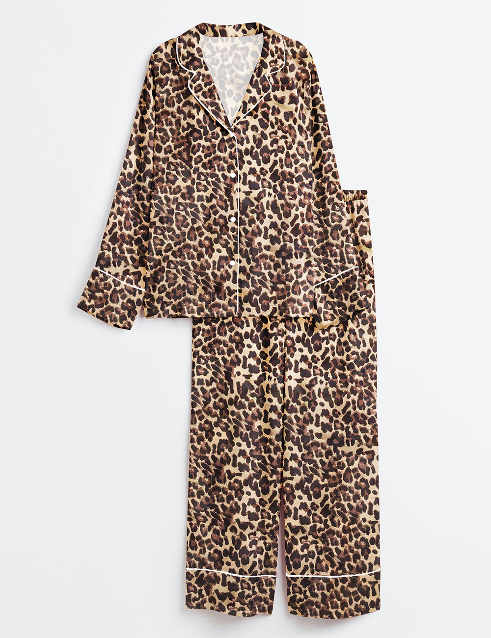 Women's Classic Leopard Print Long Sleeve Pajama Set