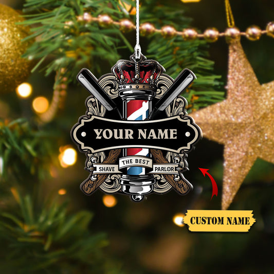 Ornáid Chustaim Bearbóir Pearsanta, Bronntanas Nollag Do Bhearbóir, Ornáid Siopa Bearbóir, Ornáid Nollag Chustaim, Ornáid Nollag, Ornáid Mar Bhronntanas