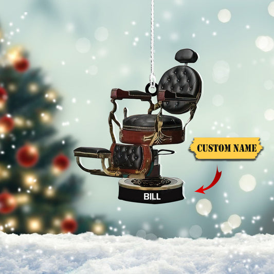 Lógó Bearbóir Ainm an Chustaim Ornáid Múnlaithe Saincheaptha, Bronntanas Nollag Do Bhearbóir, Ornáid Siopa Bearbóir, Ornáid Nollag Saincheaptha, Ornáid Nollag, Ornáid Do Bhronntanas