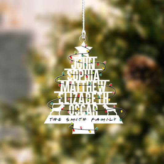 Personalized Family With Beagle Dog Ornament Christmas, Christmas Tree Ornament , Personalied Family Christmas Tree, Christmas For Family