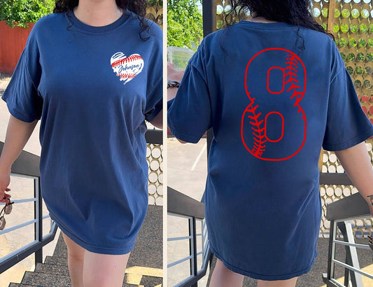 Custom Baseball Mom Shirt, Baseball Number Sweatshirt, Custom Sweatshirt, Gift for Mom, Baseball Gift, Custom Gift, Baseball Mom Hoodie gift