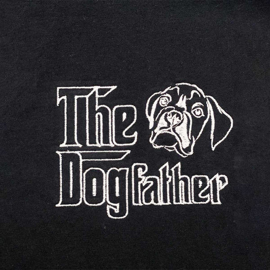 Custom Boxer Dog Dad Shirt Embroidered Collar, Personalized The DogFather Shirt Boxer, Best Gifts For Boxer Lovers