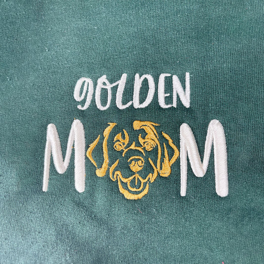 Custom Golden Retriever Dog Mom Embroidered Collar Shirt, Personalized Shirt with Dog Name, Gifts for Golden Retriever Lovers
