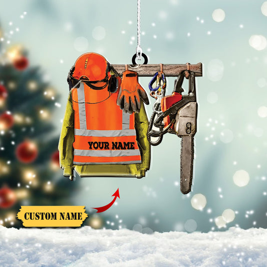 Soláthairtí Crannlann Pearsanta Ornáid Crochta, Ornáid Crochta Sliseoir Adhmaid Arborist, Ornáid Nollag, Ornáid Nollag Saincheaptha, Ornáid Nollag, Ornáid Do Bhronntanais