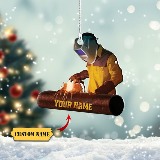 Táthaire Bródúil Meiriceánach Saincheaptha, Ornáid Crochta Táthaire, Ornáid Nollag Saincheaptha, Ornáid Nollag, Ornáid Mar Bhronntanas