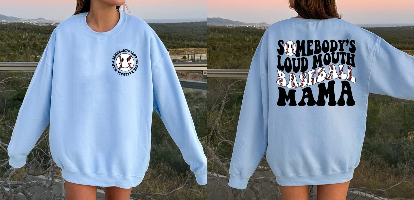 Cute Baseball Mom Shirts, Somebody’s Loud Mouth Baseball Mama Sweatshirt, Funny Baseball Mom Shirts, Baseball Mom, Baseball Mama Shirt Women