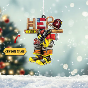Cute Firefighter Acrylic Ornament Custom Shaped Ornament, Christmas gift, Christmas tree decorations, Ornament Christmas, Ornament Gift