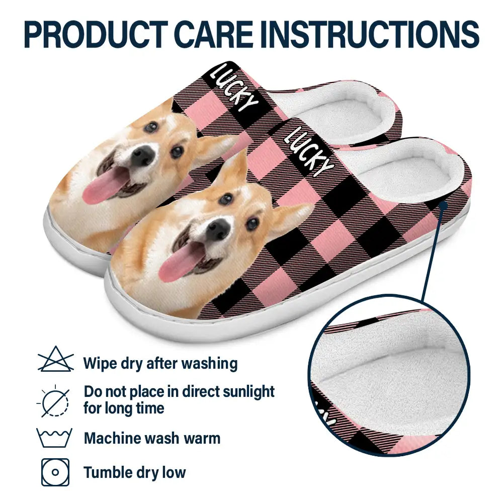 Custom Photo Pet Face - Personalized Fluffy Slippers
