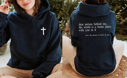 Dear Person Behind Me The World Is A Better Place With You Sweatshirt, Aesthetic Sweatshirt, Aesthetic Be Kind Sweatshirt, Mental Health
