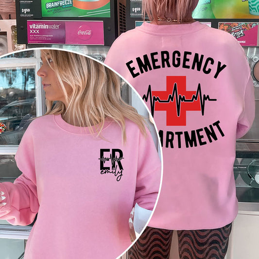 Emergency Department Sweatshirt, ER Nurse Shirt, Nurse Sweatshirt, Emergency Nurse, ER Nurse Crewneck ER Sweatshirt, Custom Nurse Apparel