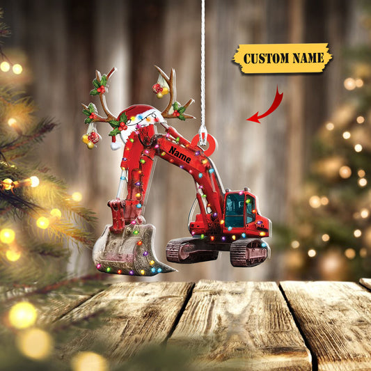 Excavator Christmas Ornaments, Excavator Lover Ornament, Excavator Construction Ornament, Ornament Christmas, Ornament For Gift