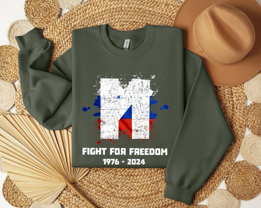 Geansaí Troid ar son Saoirse, Léine Grafaice, Éadaí Gníomhachtaíochta Polaitíochta, Léine Agóide Unisex, Barr Ráiteas Trom, Cochaillín 1976-2024