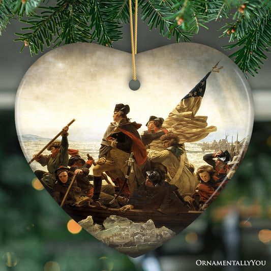 Famous Crossing of the Delaware 1776 Vintage Ornament, George Washington Revolutionary War Souvenir