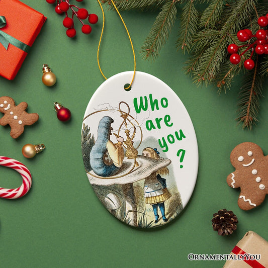 The Caterpillar Who Are You Vintage Ornament, Alice's Adventures in Wonderland Decor and Keepsake
