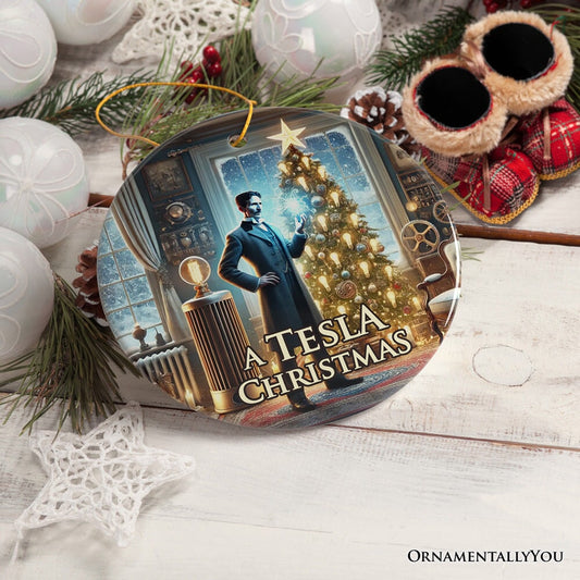 Nikola Tesla Christmas Ornament, Scientific Gift for Science Nerd or Teacher