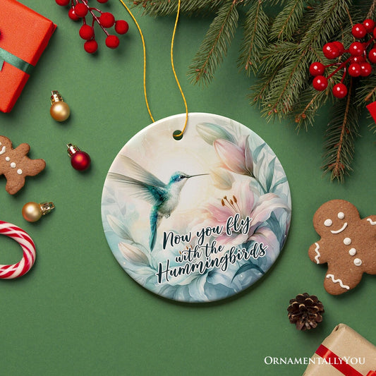 Ethereal Fly with the Hummingbirds Ornament, Remembrance Gift